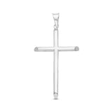 14K Real White Gold Classic Cross Religious Charm Pendant 25X43mm