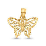 Yellow Gold Beautiful Butterfly Charm Pendant 14K Real 0.6grams 11mmX16mm