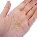 Yellow Gold Beautiful Butterfly Charm Pendant 14K Real 0.6grams 11mmX16mm