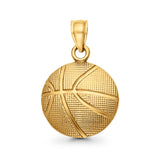 Real Beautiful Yellow Gold 14K Basket Ball Charm Pendant 14mmX14mm 1gram
