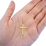 0.5 grams 14K Real Yellow Gold Cross Religious Charm Pendant