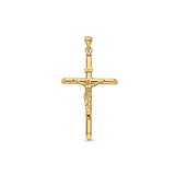 14K Yellow Gold Real Religious Crucifix Charm Pendant 56mmX37mm 3.4grams