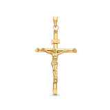 Religious Crucifix Charm Pendant Real 14K Yellow Gold 2.5grams 48mmX32mm