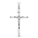 White 14K Gold Real Religious Crucifix Charm Pendant 1.8grams 42mmX27mm