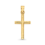 Real 14K Yellow Gold Religious Cross Charm Pendant 0.7grams 25mmX16mm