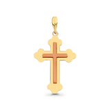 Real 14K Two Tone Gold Religious Crucifix Charm Pendant 1.2grams 29mmX21mm