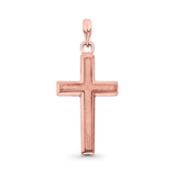 14K Religious Cross Charm Pendant Real Rose Gold 22X13mm 0.7g