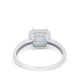 Classic Wedding Ring Princess Cut Lab Created White Opal 925 Sterling Silver