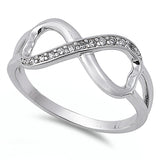 Infinity Crisscross Round Simulated Cubic Zirconia Promise Ring 925 Sterling Silver