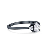 Oval Cut Wedding Ring Black Tone, Simulated CZ 925 Sterling Silver