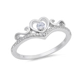 Half Eternity Engagement Ring Round Cubic Zirconia 925 Sterling Silver