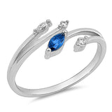 Fashion Ring Marquise Simulated Blue Sapphire CZ 925 Sterling Silver