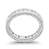 Eternity Bands Alternating Princess Cut Simulated CZ Ring 925 Sterling Silver