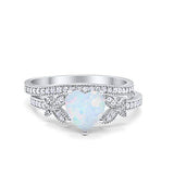 Wedding Piece Simulated CZ Rings Lab White Opal 925 Sterling Silver