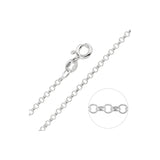 1.8MM 020 Rolo Rhodium Chain 925 Sterling Silver Length 16"-24" Inches