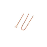 0.6MM 030 Rose Gold Cable Chain .925 Sterling Silver Length 16"-24" Inches