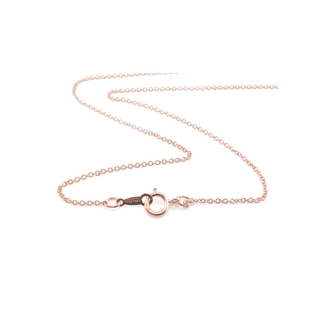 0.6MM 030 Rose Gold Cable Chain .925 Sterling Silver Length 16"-24" Inches