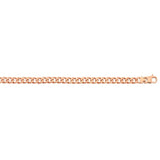 1.3MM Rose Gold Curb Chain .925 Solid Sterling Silver Length 16"-22" Inches