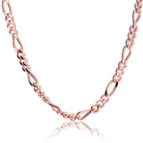 1.5MM 040 Rose Tone Figaro Chain .925 Sterling Silver Length 16"-22" Inches