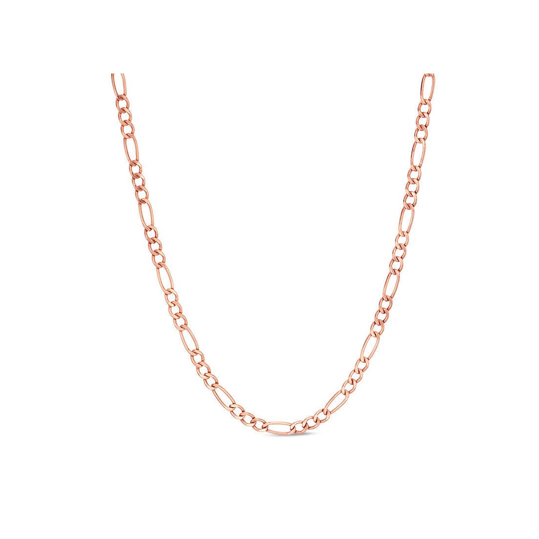 1.5MM 040 Rose Tone Figaro Chain .925 Sterling Silver Length 16"-22" Inches