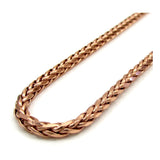 1.9MM 045 Rose Gold Wheat/Spiga Chain .925 Sterling Silver Length 7"-24" Inches