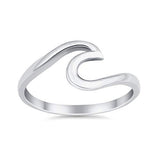 Wave Plain Swirl Rings 925 Sterling Silver