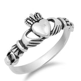 Irish Promise Ring Oxidized Engagement Band 925 Sterling Silver