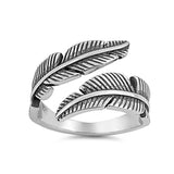 Plain Feather Ring 925 Sterling Silver