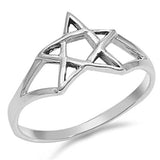 Star of David Jewish Star Plain Ring Split Shank 925 Sterling Silver