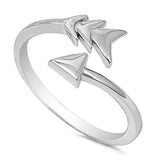 Petite Dainty Bypass Wrap Arrow Band Ring 925 Sterling Silver
