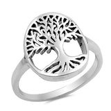 Tree of Life Band Ring 925 Sterling Silver