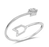 Open Arrow Cuff Ring Plain Band 925 Sterling Silver