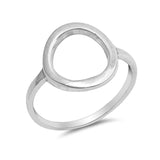 Circle O Simple Plain Open Ring Band 925 Sterling Silver