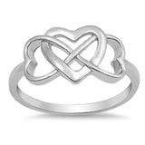 Infinity Heart Ring Band 925 Sterling Silver