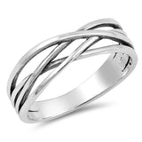 Simple Crisscross Celtic Band Ring 925 Sterling Silver