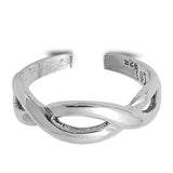 Infinity Sign Toe Ring Band Adjustable 925 Sterling Silver (6mm)