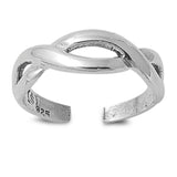 Infinity Sign Toe Ring Band Adjustable 925 Sterling Silver (6mm)