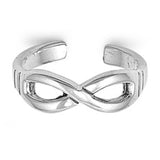 Infinity Toe Ring Adjustable Fashion Jewelry 925 Sterling Silver (6mm)