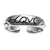 Love Adjustable Silver Toe Ring Band 925 Sterling Silver (5mm)
