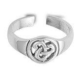 Celtic Design Toe Ring Band Adjustable 925 Sterling Silver (8mm)