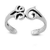 Om Sign Silver Toe Ring Adjustable Band 925 Sterling Silver (7mm)