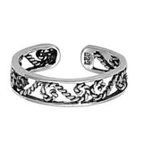 Adjustable Filigree Silver Toe Ring Band 925 Sterling Silver (4mm)