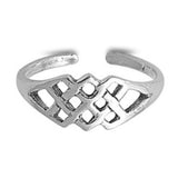 Celtic Silver Toe Ring Adjustable Band 925 Sterling Silver (6mm)
