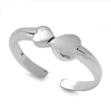 Heart Toe Ring Adjustable 925 Sterling Silver (5mm)