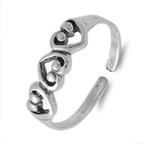 Adjustable Heart Toe Ring Fashion Jewelry 925 Sterling Silver (4mm)