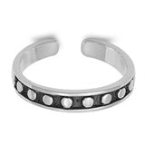 Adjustable Polka Dots Toe Ring Band 925 Sterling Silver For Women (3mm)