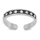 Adjustable Polka Dots Toe Ring Band 925 Sterling Silver For Women (3mm)