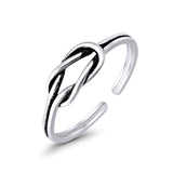 Adjustable Knot Toe Ring Band 925 Sterling Silver (6mm)