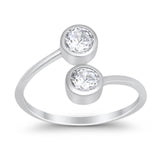 Adjustable Silver Toe Ring Simulated Cubic Zirconia Band 925 Sterling Silver (9mm)