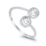 Adjustable Silver Toe Ring Simulated Cubic Zirconia Band 925 Sterling Silver (9mm)